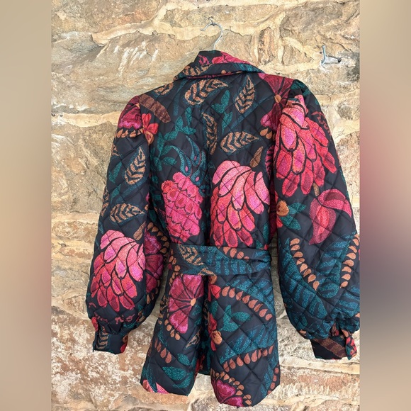NWT Farm Rio quilted puffer belted jacket- size S - Picture 3 of 7